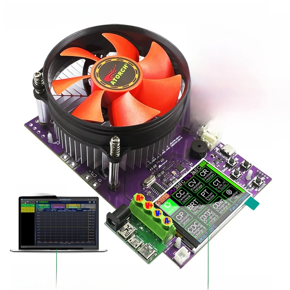 CL24 4-przewodowy WiFi Tuya 2.4 cala TFT 1.2V AAA Smart 18650 Tester pojemności baterii USB 150W elektroniczny tester rozładowania mocy obciążenia — zdjęcie 2