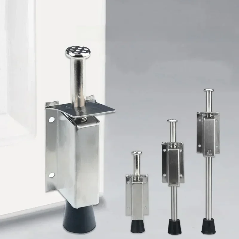 Support de pied de porte en acier inoxydable, tampon d'arrêt de sol, loquet fixe, arrêt de porte, quincaillerie de meubles