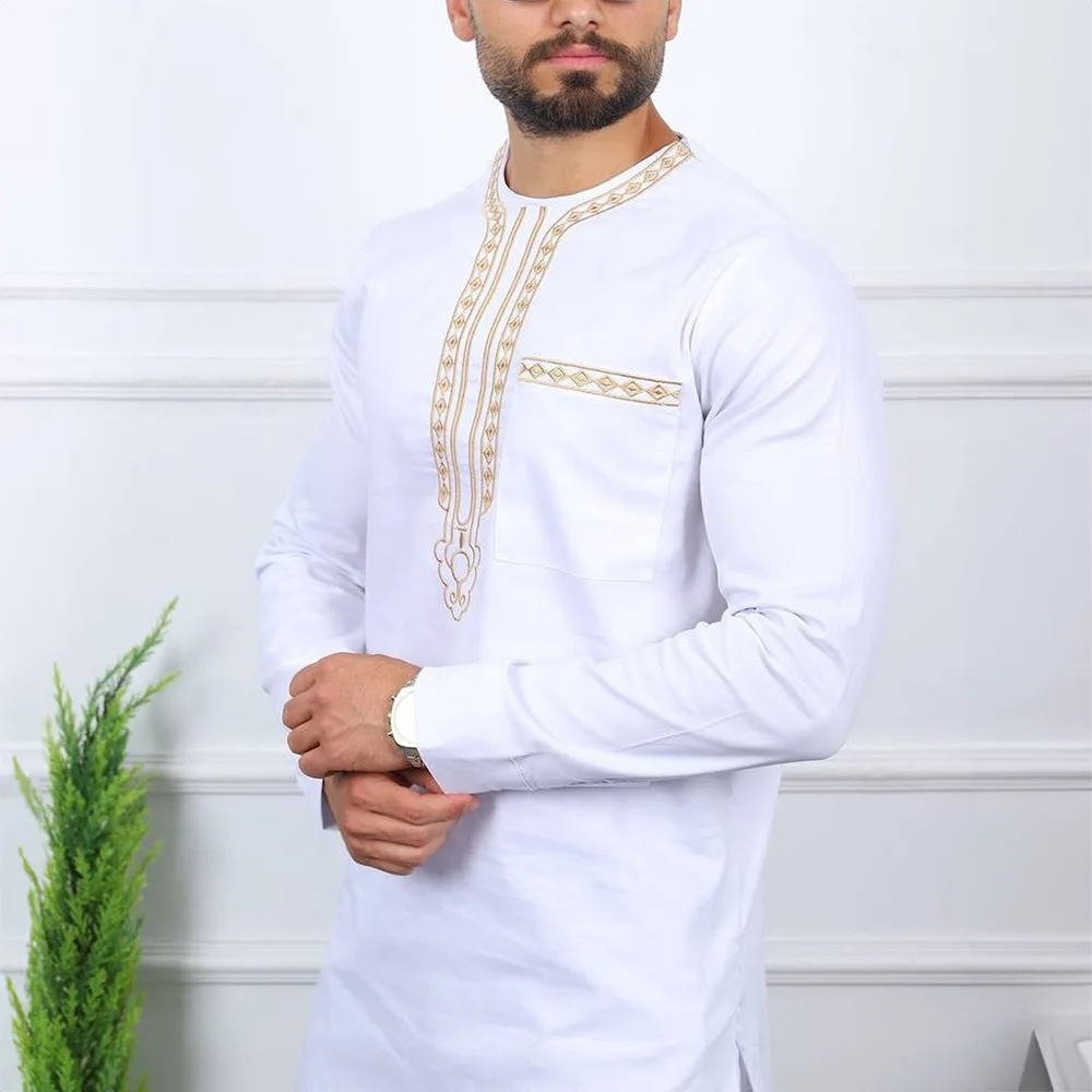 New In Summer 2pcs Kaftan African Men\'s Designer Clothing Elegant Suits For Male Pant Set Abaya Traditional Outfit Dashiki Style