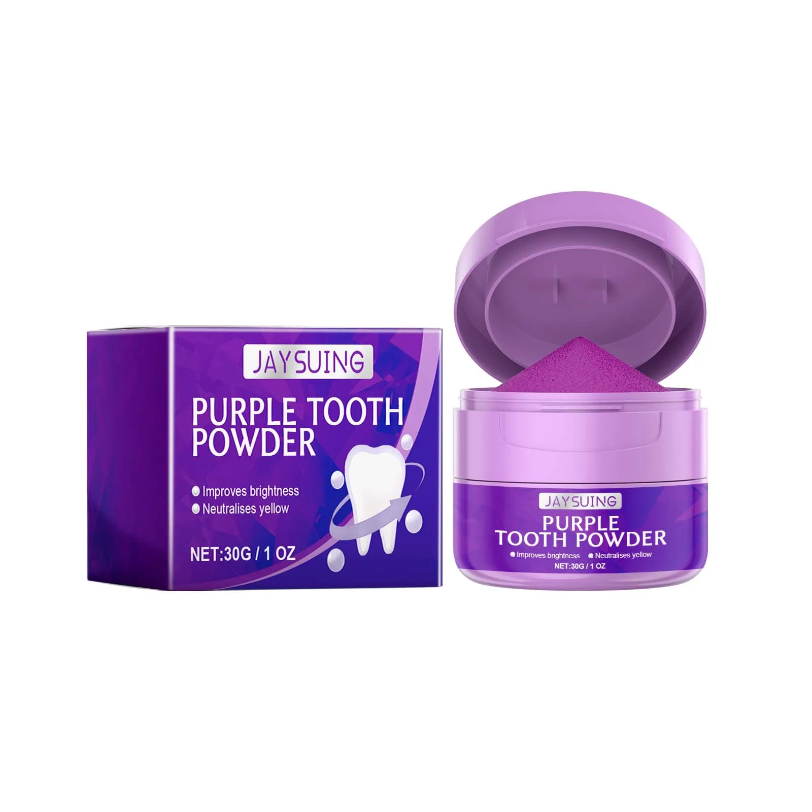 Tooth Whitening Purple Powder Dental Oral Care Tartar Removal Brighten Teeth Neutralises  Yellow Cleaning Eliminate Bad Breath