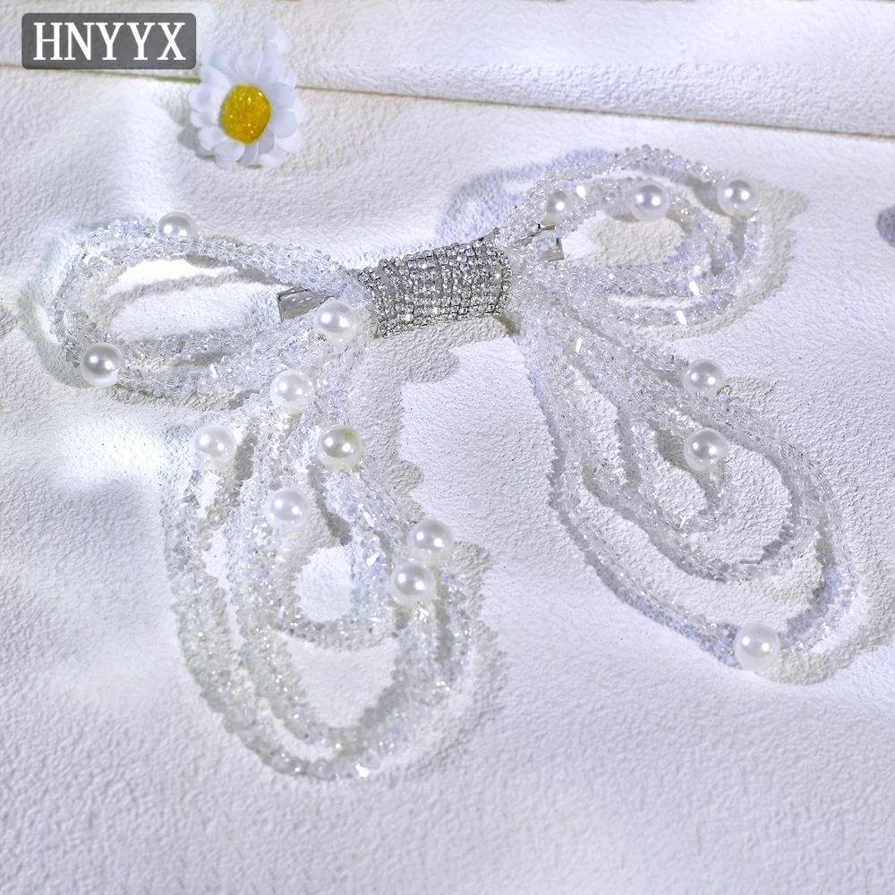 HNYYX Fashion Women Crystal Hairclip Elegant Girls Princes Pearl Hair Comb Bridal Wedding Party Jewelry Tiara A173