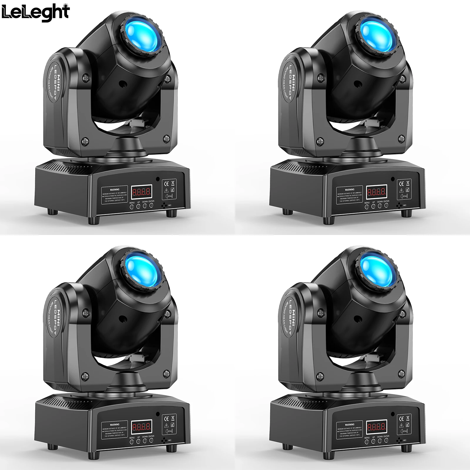 LeLeght 4Pcs120W Moving Head Light 3Prism Beam Gobo Stage Lights DMX512 Voice Control Spotlights For Disco KTV Nightclub Wedding