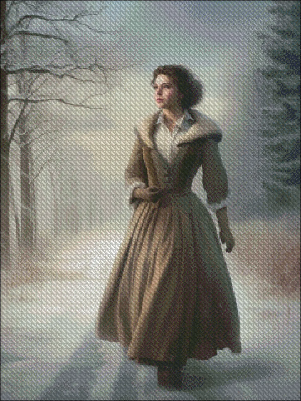 Embroidery Counted Cross Stitch Kits Needlework - Crafts 14 ct DMC Color DIY Arts Handmade Decor - Winterโs Grace