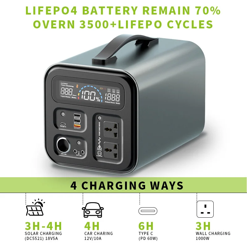 300W Portable Camping Power Stations Charge 7 Devices Simultaneously Lifepo4 battery For Outdoor