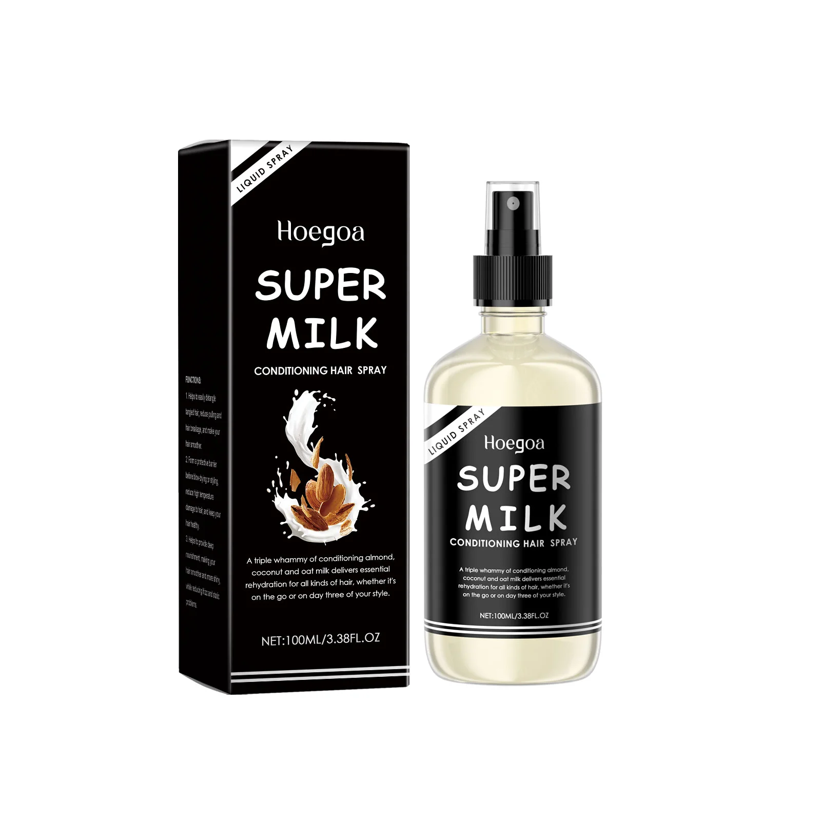 Hoegoa ترك في مكيف رذاذ فروة الرأس تغذي التجعد الحرة السلس تألق عديم الوزن حجم تعزيز لطيف هيدرات التشابك الرعاية 100 مللي
