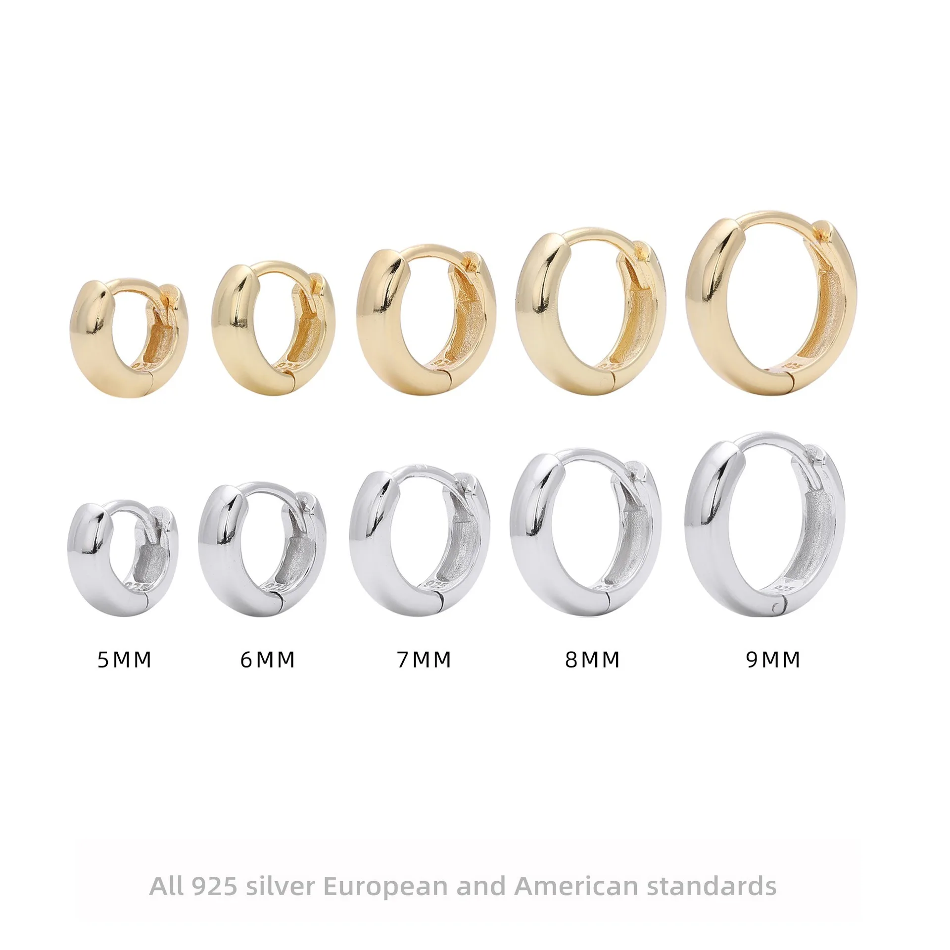 

925 Sterling Silver French Style Hoop Ear Cuff Minimalist Elegant Jewelry Trendy Instagram Viral Earrings for Women