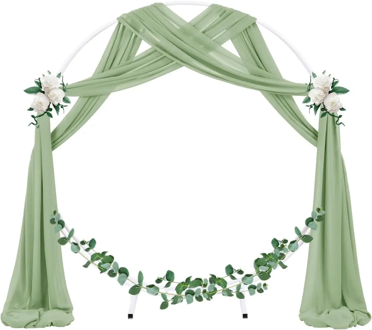 3/10M Sage ChiffonTable Runner, Wedding Arch Chiffon Sheer Drapes for Baby Shower Birthday Party Chair Sashes Backdrop Decor