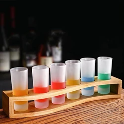 6 Holes Glass Holder Cup Rack Barware Accessories Organizer Serving Tray Kitchen Storage Wood for Club Party Bar