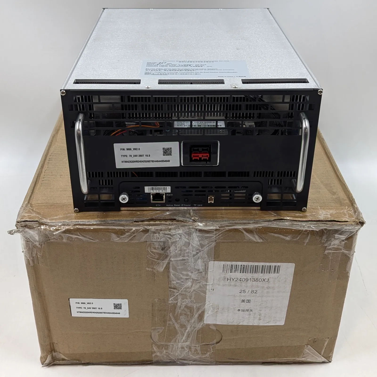 

TT BUY NOW MicroBT WhatsMiner M66 78_24V 260T 19.9 Bitcoin Miner (380-480V, 50/60Hz, 16A)