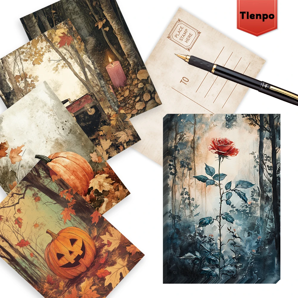 32 Stück, Vintage-Herbsternte-Postkarte, Halloween, Geburtstags-/Jubiläumsgeschenk, Sammlerstück, geeignet zum Verschenken, erhältlich. – Detail 6