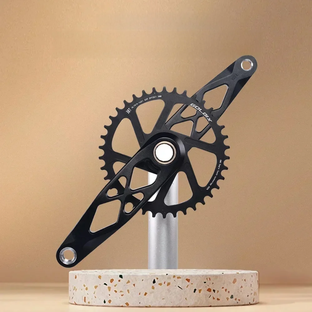 AliExpress GOLDIX Mountain Bicycle Crankset CNC Hollow 165/170/175mm Bicycle Crank 0mm Offset Wide Narrow Teeth Chainring 30/32/34/36/38T