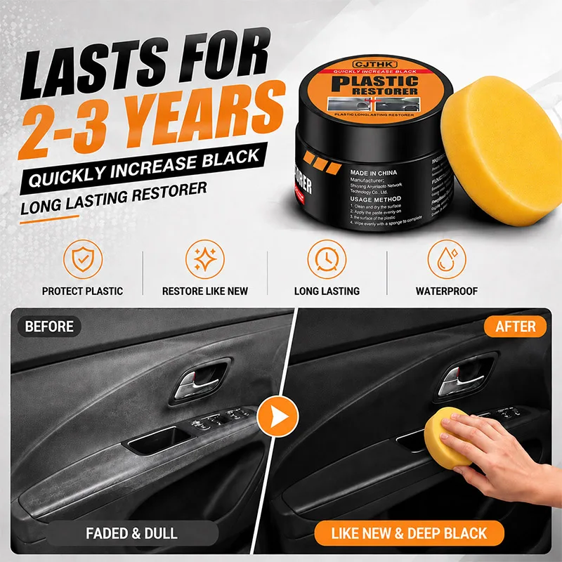 Car Plastic Restorer Back To Black Gloss Auto Interior Leather & Panel Renewal Wax Coating Agent Auto Polish And Repair Coating