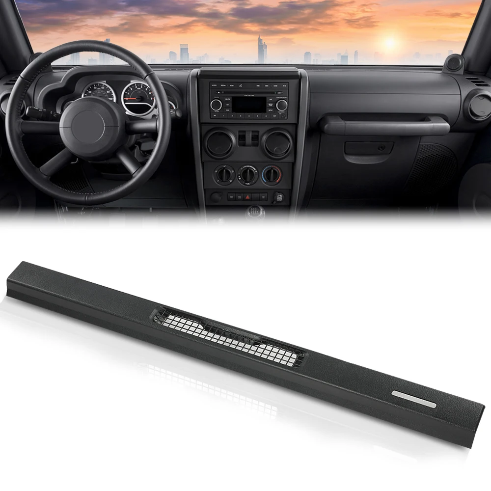 Czarna Osłona Deski Rozdzielczej z Otworem Wentylacyjnym i Funkcją Rozmrażania, Ramka, Pasuje do Jeep Wrangler Tj 1997-2006, Mocna, Wytrzymała, Trwała