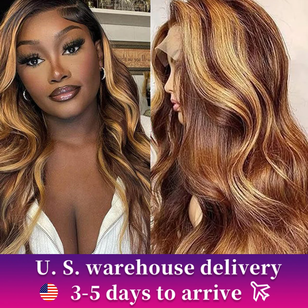 200 Density 427 Highlight Ombre Blonde Body Wave Wig Human Hair Brazilian 13x6 13x4 HD Transparent Lace Frontal Wig Glueless Wig