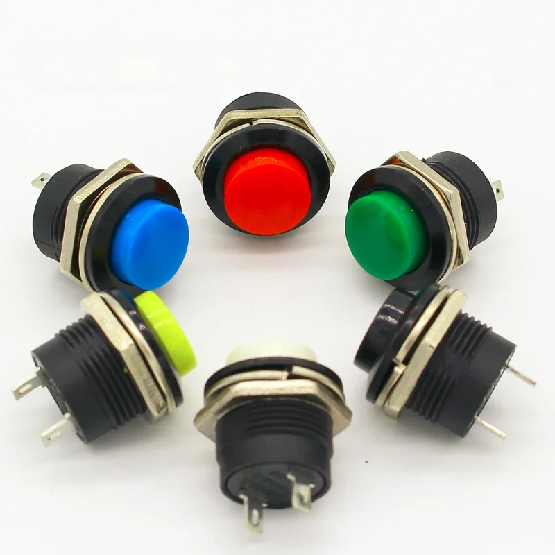 18 szt. 16MM chwilowy przełącznik przyciskowy z funkcją samodzielnego powrotu 6A/125VAC 3A/250VAC — zdjęcie 2
