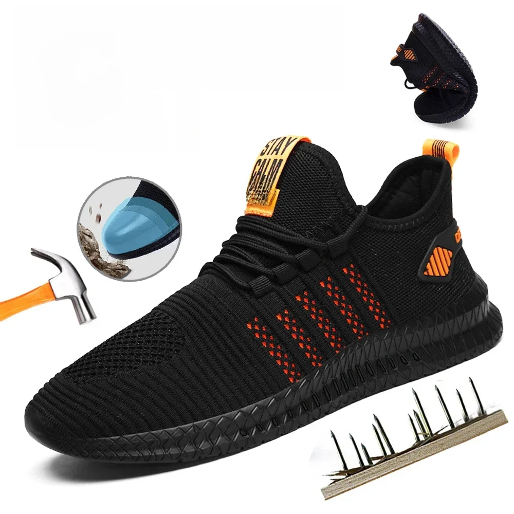 Nieuwe Werk Veiligheidsschoenen Zomer Ademende Heren En Dames Werk Beschermende Schoenen Sportschoenen Anti-Punctie Duurzame Stalen Kop - afbeelding 2