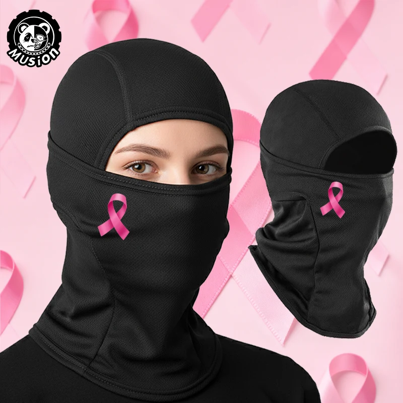Musion Cycling Gesichtsmaske für Damen, rosa Band, winddicht, Sonnenschutz, verstellbar, atmungsaktiv, Gesichtsschutz für Outdoor-Sportarten