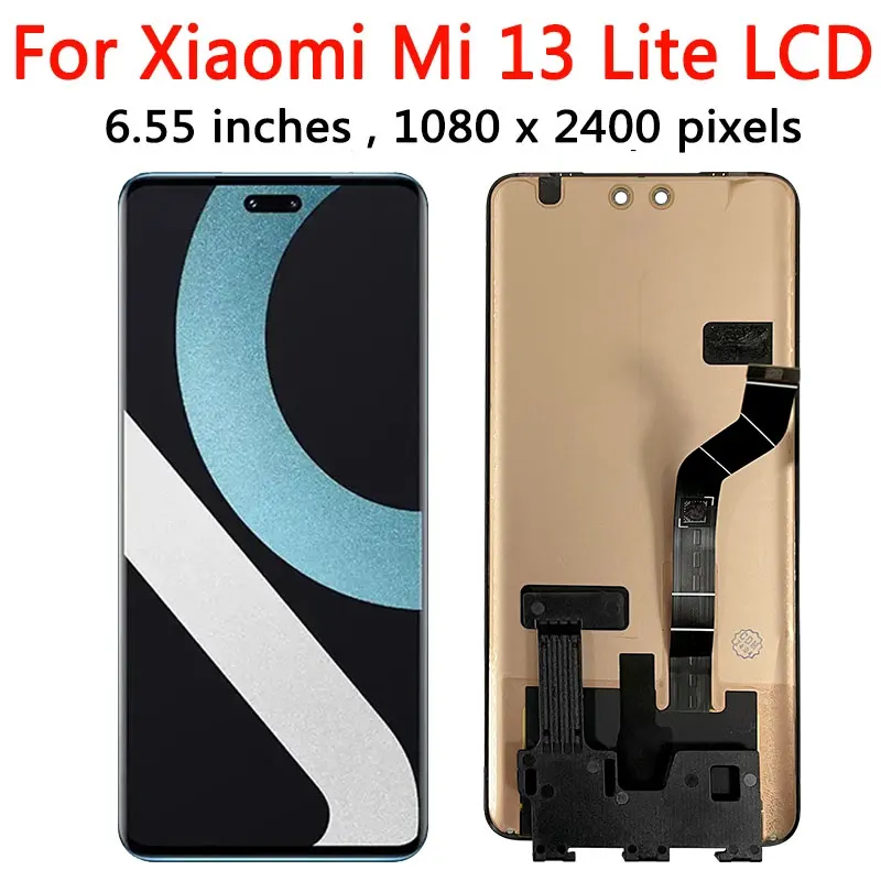 6.55“AMOLED For Xiaomi 13 Lite LCD Display Touch Screen Digitizer Assembly For Mi 13 Lite Display Repair Parts