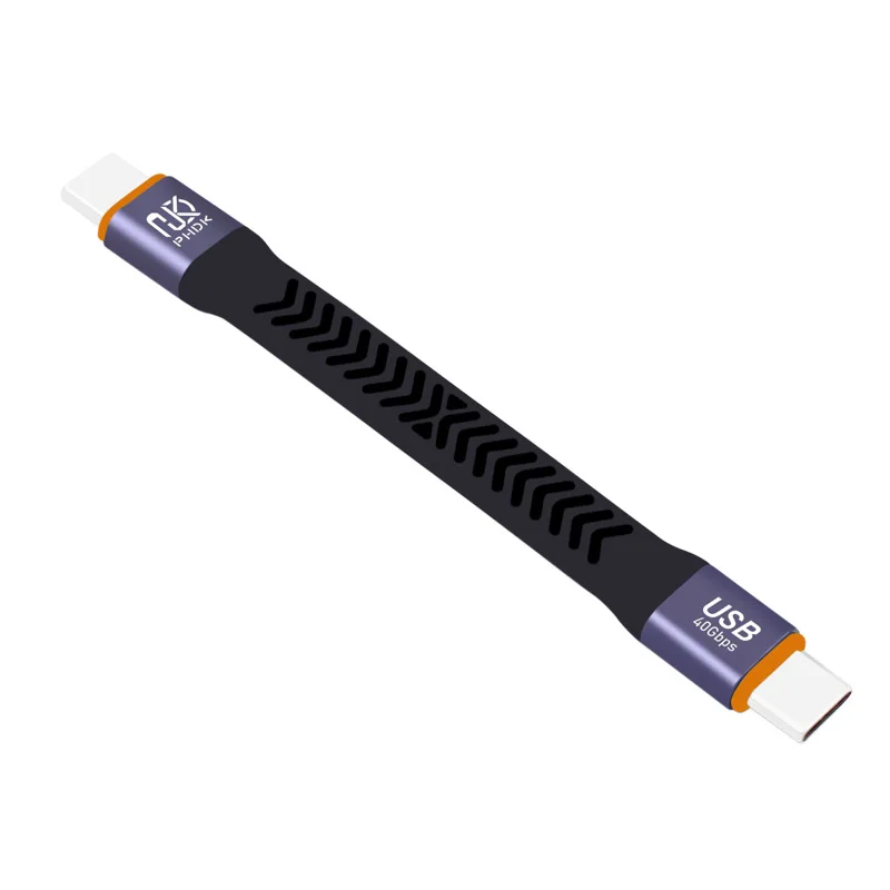USB 3.2 Gen 2 Type-C Male to Female Adapter Cable 40Gbps High-Speed Transfer Fast Charging Extension Soft Flat
