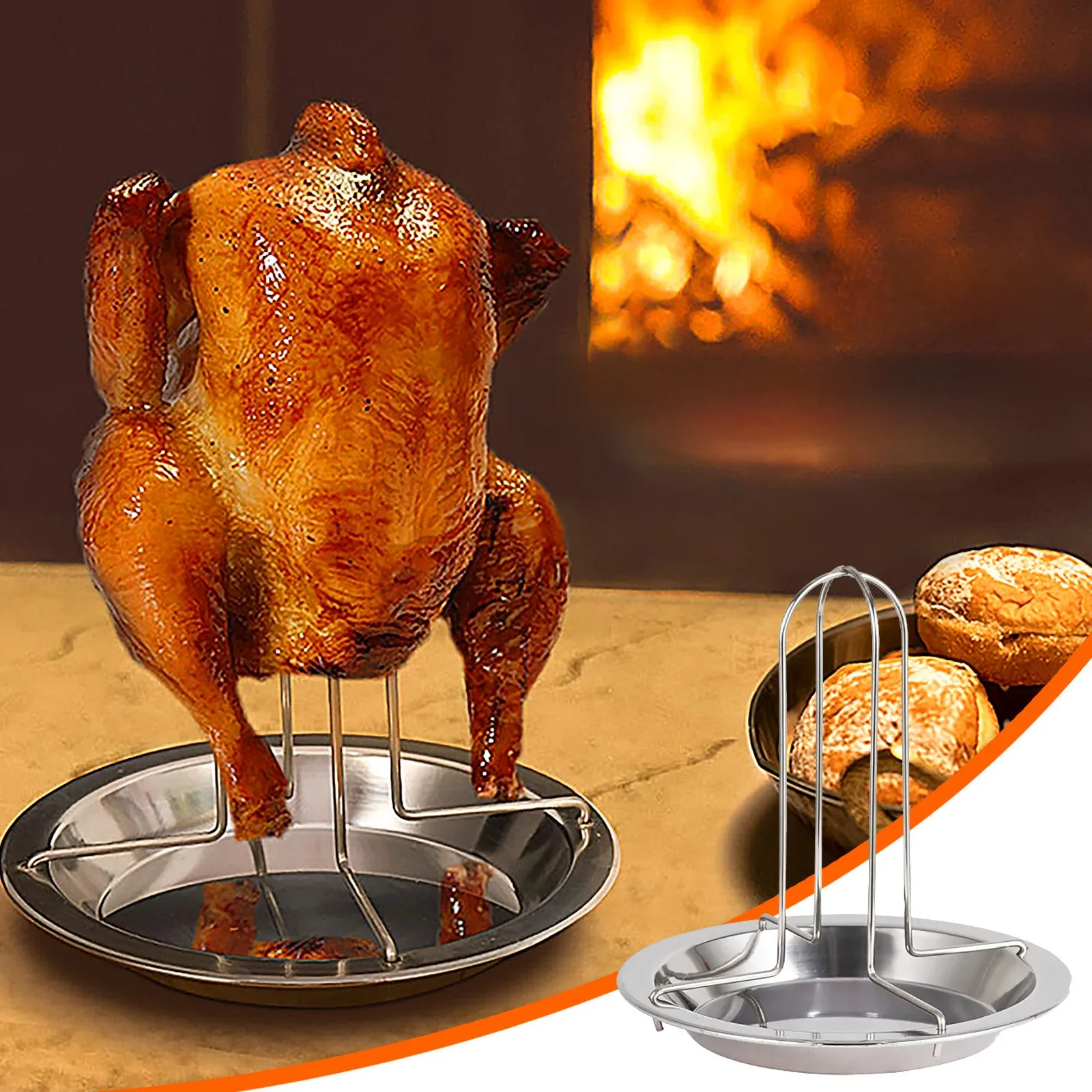 Support de Barbecue Jetable en Forme de Canard T1, Outils de Cuisine en Plein Air, Support de Grill à Rôtir pour Côtes de Barbecue, Antiadhésif, Outils de Grillade en Acier au Carbone, 1 Pièce