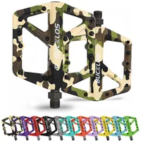 BUCKLOS Pedal de bicicleta ultraligero de nailon Pedal plano para bicicleta de montaña de carretera de forma plana amplia pedales antideslizantes para bicicleta de montaña