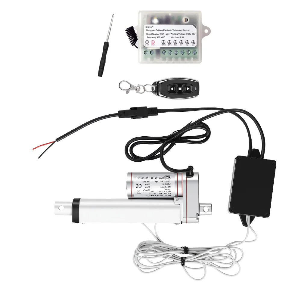 Adjustable Stroke Electric Linear Actuator with Magnetic Limit Switch DC12V 750N 10mm/s 50mm stroke Length with Remote control