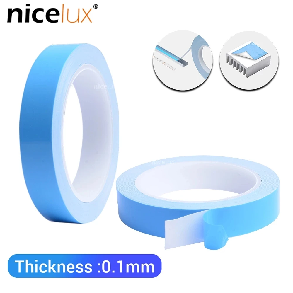 

5 м 10 м 25 м/рулон 8 10 12 20 25 40 мм ширина ленты переноса двухсторонняя Теплопроводящая клейкая лента для чипа печатной платы Светодиодная лента радиатор