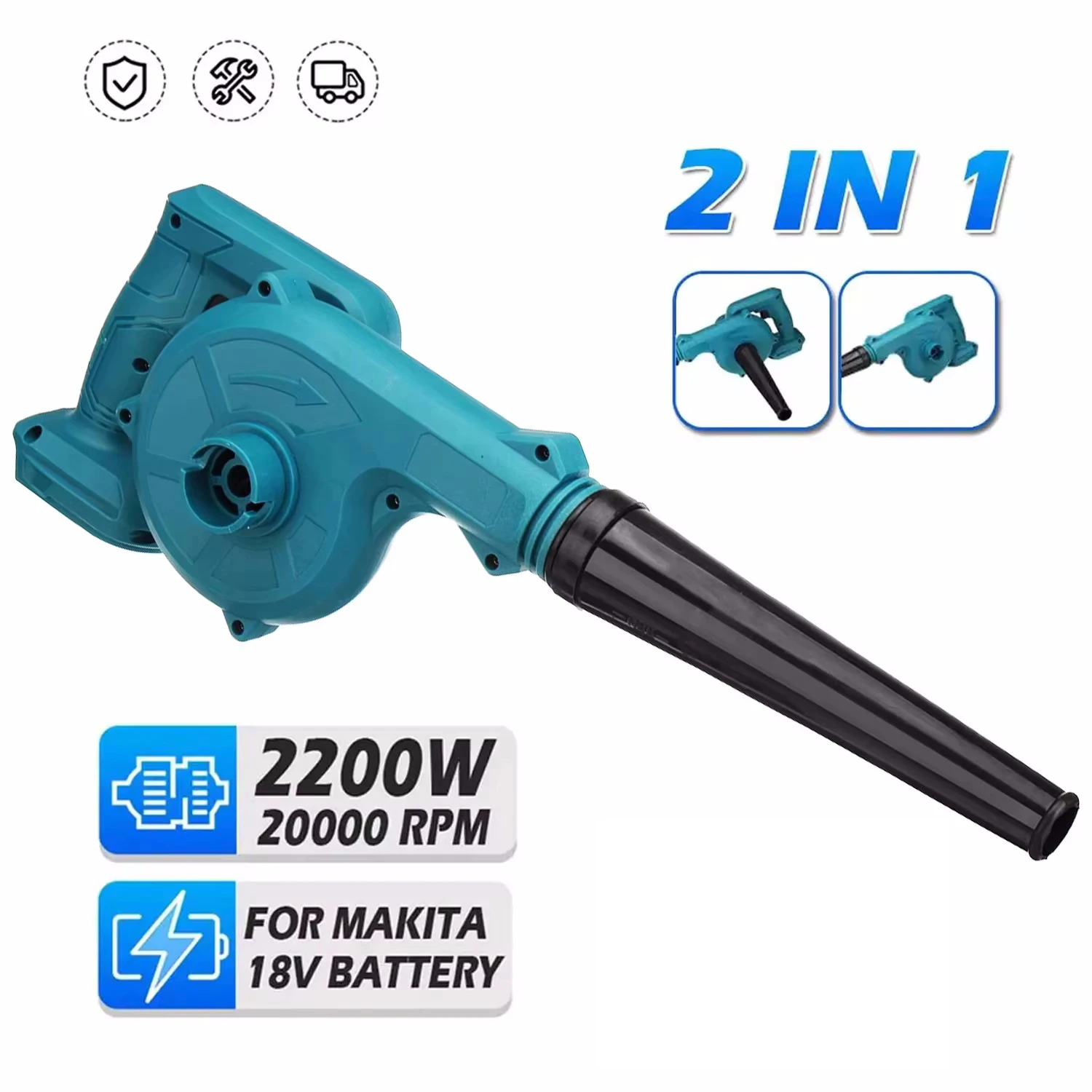 2200W handheld mini blower 18000r/min portable electric leaf blower for lawn care Makita 18V battery Cordless electric