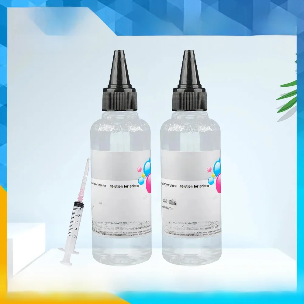 2x100ml roztwór czyszczący płyn do drukarki atramentowej głowica drukująca do drukarki atramentowej HP EPSON CANON BROTHER Lexmark — zdjęcie 2
