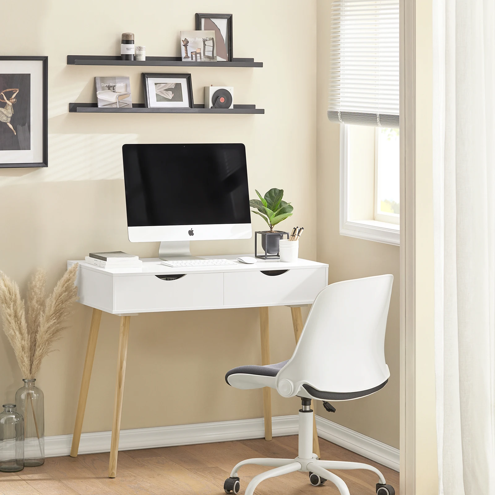 Modern Home Office Desk with 2 Drawers