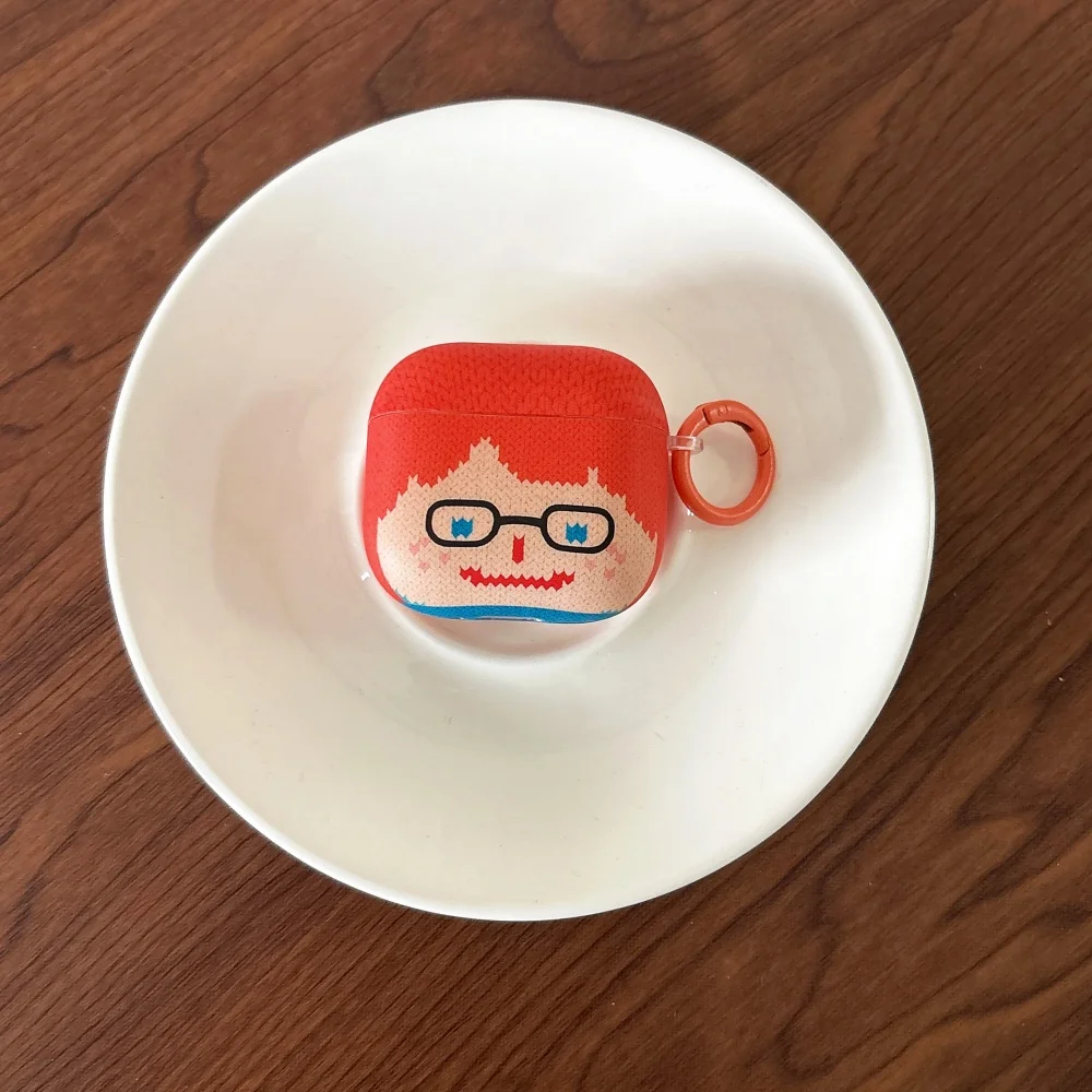 

Creative niche knitted glasses girl headphone protective case, for AirPods 4 3 2 Pro 2 3, fashionable simple new protective case