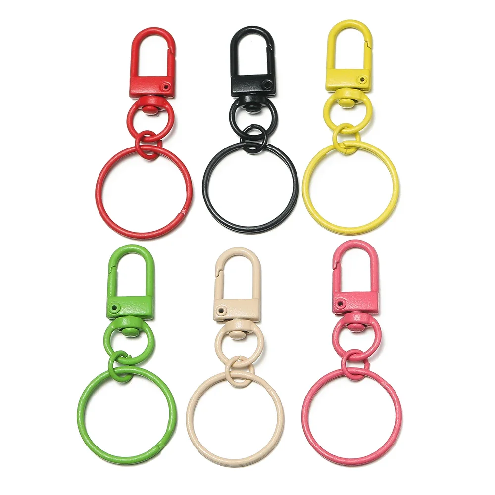 Fermoir à homard en alliage coloré, boucle à ressort avec porte-clés de 25mm pour la fabrication de bijoux à bricoler soi-même, crochets de sacs, 5/10 pièces