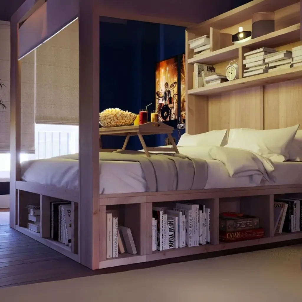 إطار سرير كوين DIY مع خطط مطبوعة للتخزين: مشروع النجارة المثالي الصديق للمبتدئين