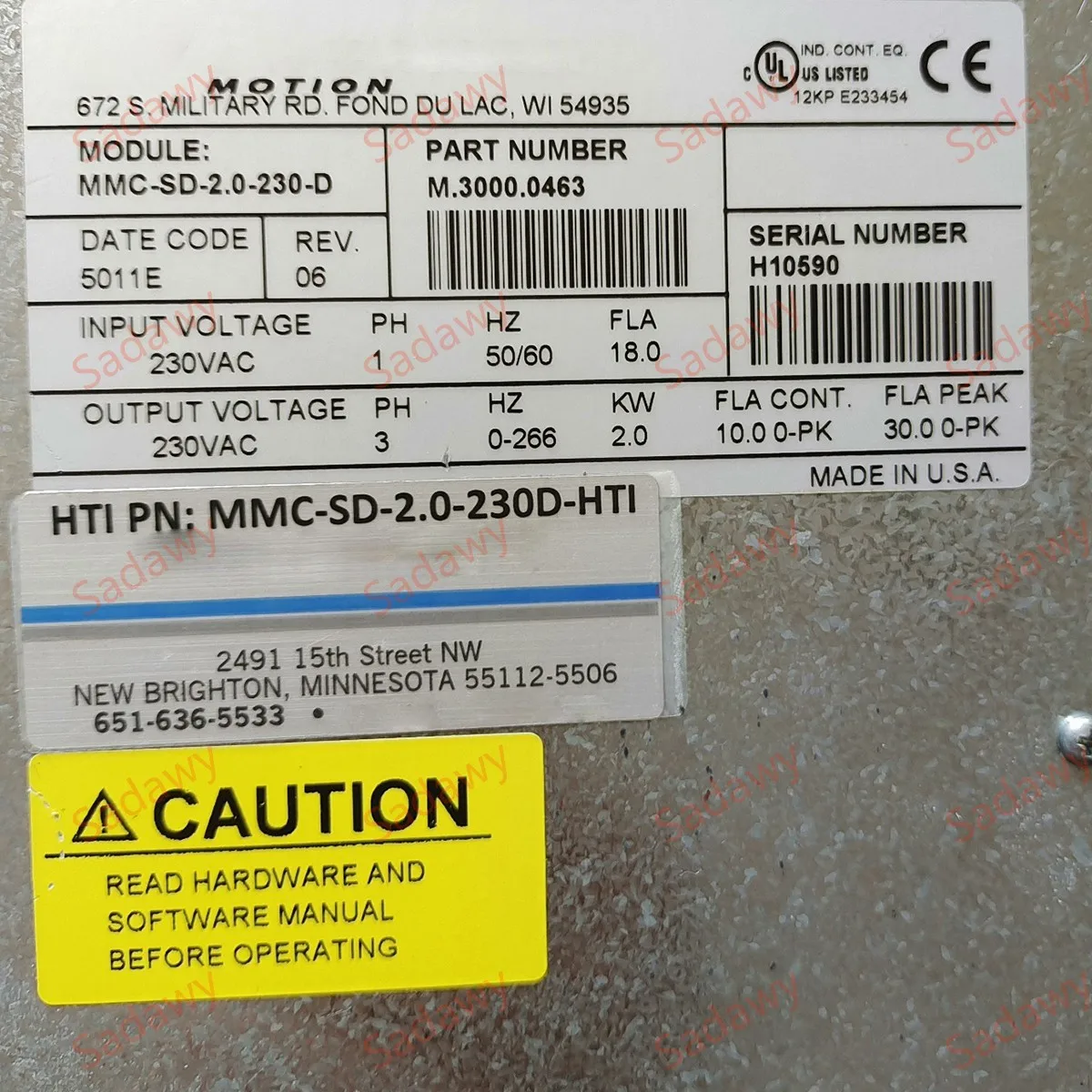 Koll-morgen MMC-SD-2.0-230-D MMC-SD スマート アナログ サーボ ドライバー (保証付き)