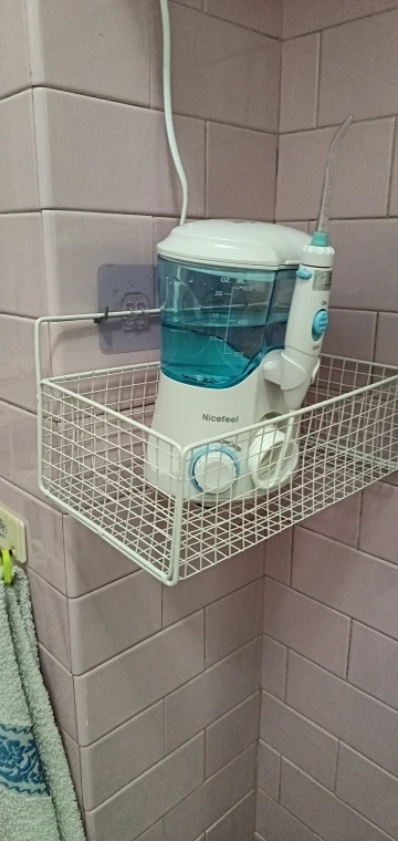 Bilayer Bathroom Grid Shelf Suspension Type Bathroom Organizer Shampoo Shower Gel Kitchen Makeup Storage Bathroom Accessories photo review