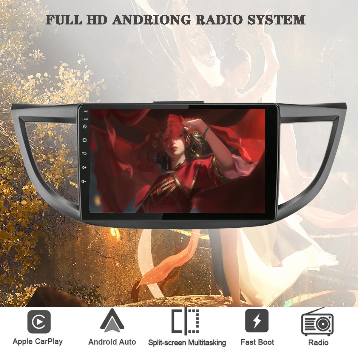 Android 14 8G+128G 2Din Car DVD Autoradio Stereo Headunit Tape Recorder GPS Navigation Monitor For Honda CRV 2012 - 2016 Carplay