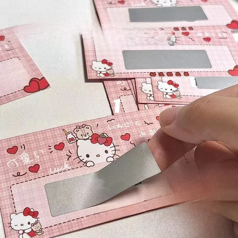 Nouveau Hello Kitty Sanrio Anime dessin animé Mini carte à gratter créatif fait maison jeu de cartes à gratter récompense jouet de vacances pour enfants cadeau