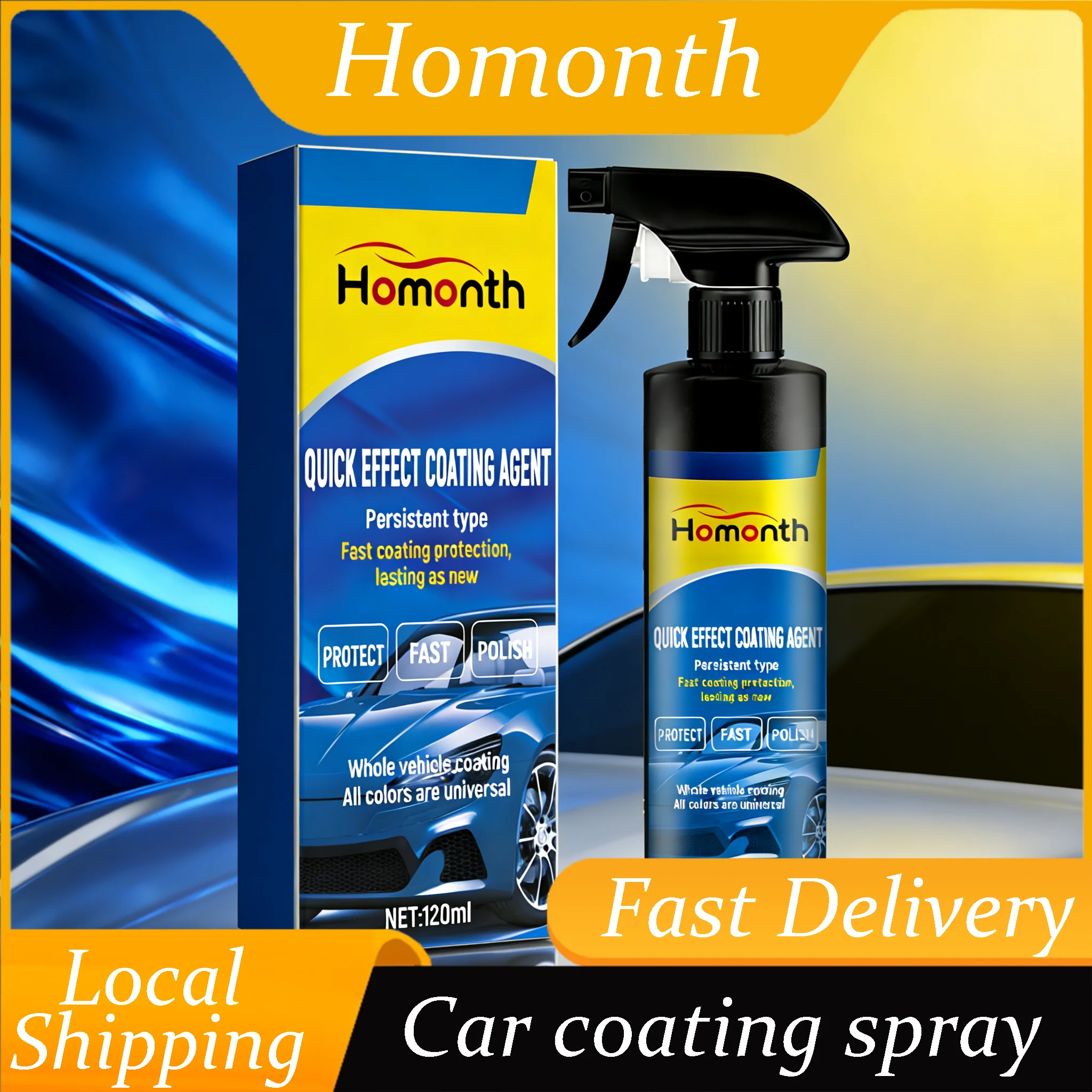

Homonth автомобильный спрей для керамического покрытия, средство для ремонта, спрей для полировки, быстрое гидрофобное удаление пятен краски, спрей для покрытия автомобиля