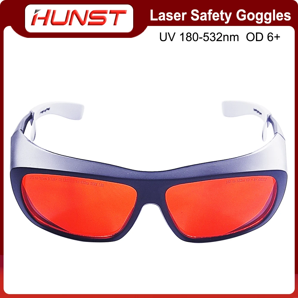 HUNST OD 6+ Professional Laser Glasses Protective Goggles for 355nm UV Laser 450nm Blue Laser and 520nm 532nm Green Laser