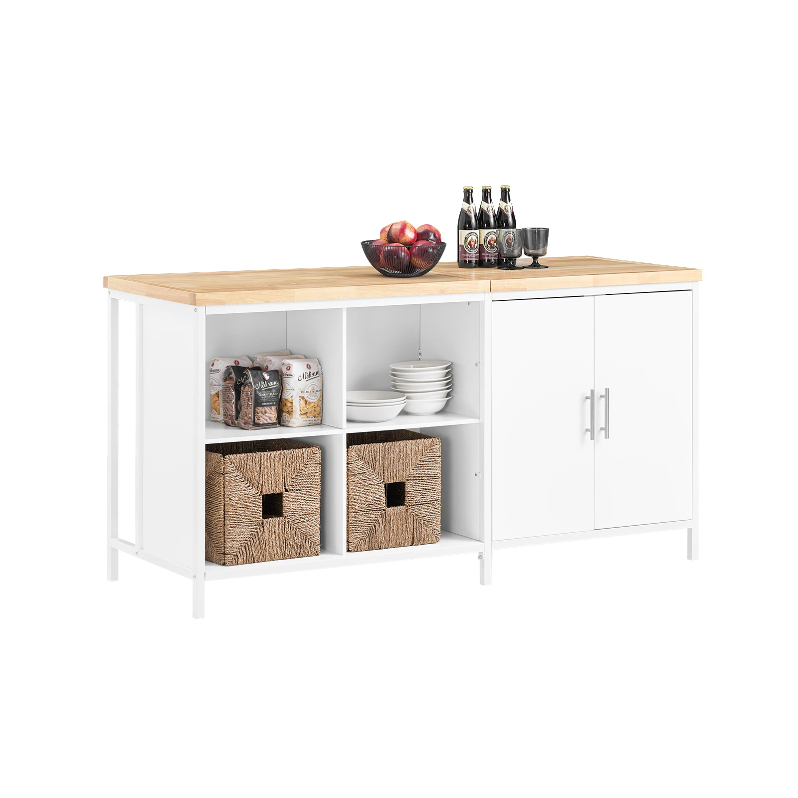 SoBuy KNL09 WN Isola della cucina Armadio da cucina indipendente Co...