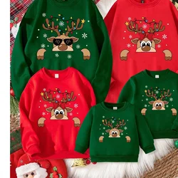 Christmas Family Clothes Santa Claus Graphic Long sleeves Top Men Women Children Clothes Festival dress up Adult Pullover shirt