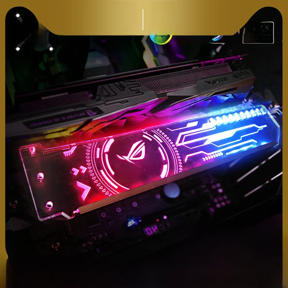 Uchwyt RGB VGA Dostosuj ARGB Poziomy wspornik GPU Obsługa kart graficznych Stojak graficzny Konfigurowalny AURA DIY PC Water Cooler CPU — zdjęcie produktu 7