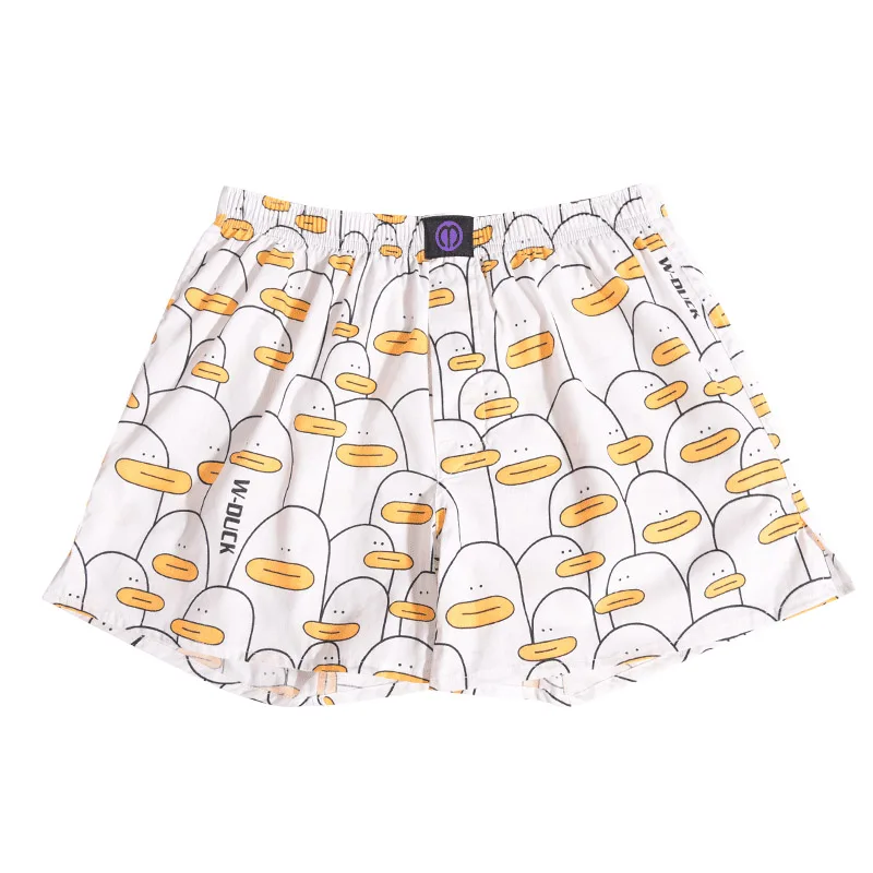 Cute Duck Pure Cotton Boxer Shorts Panties For Men And Women  Pattern Comfortable Breathable Shorts For Home Leisure