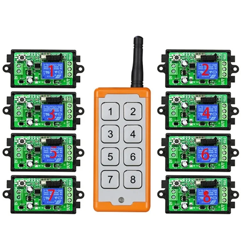 Bezprzewodowy pilot zdalnego sterowania RF 1CH DC12V 24V o zasięgu 1000M do sterowania światłem / lampą / bramami garażowymi / roletami / ekranem projekcyjnym — zdjęcie produktu 6