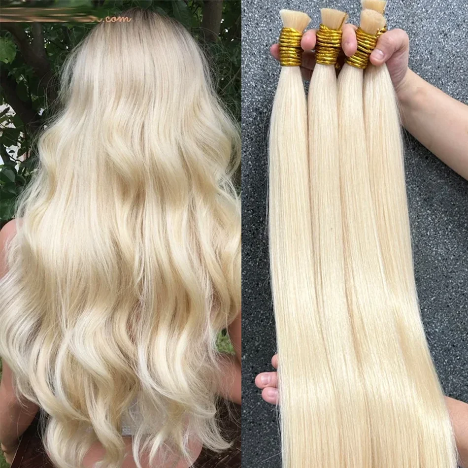 Wholesale Human Hair Bulk for Braiding Straight Brazilian Virgin Human Hair Bulk no Weft for Braids Straight Bulk Human Hair 613