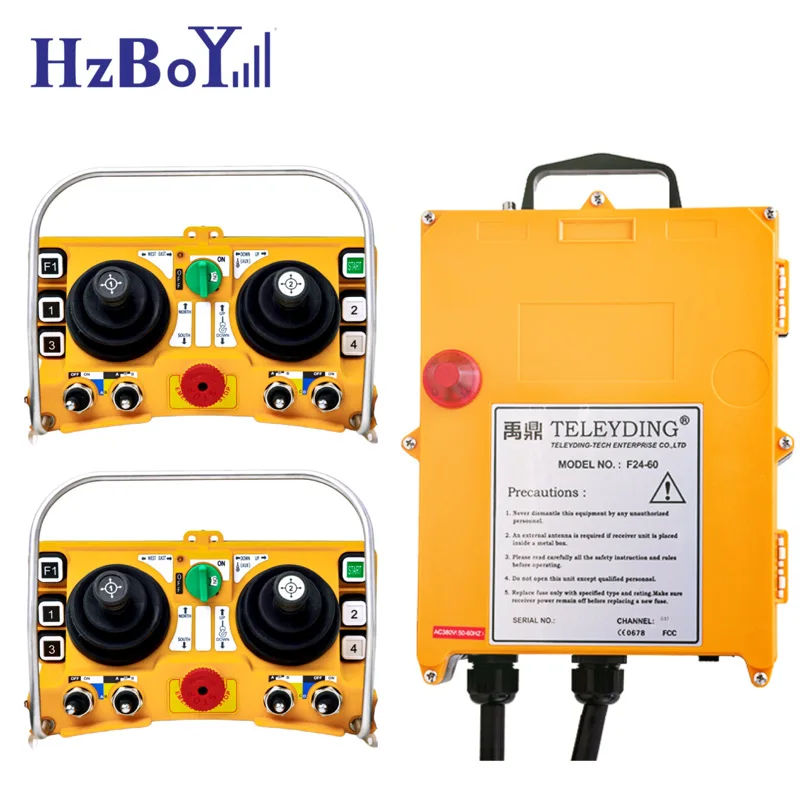 F24-60 Rocker Waterproof Industrial Hydraulic Joystick Radio Remote Control For Overhead Bridge Crane Electric Hoist AC/DC24V