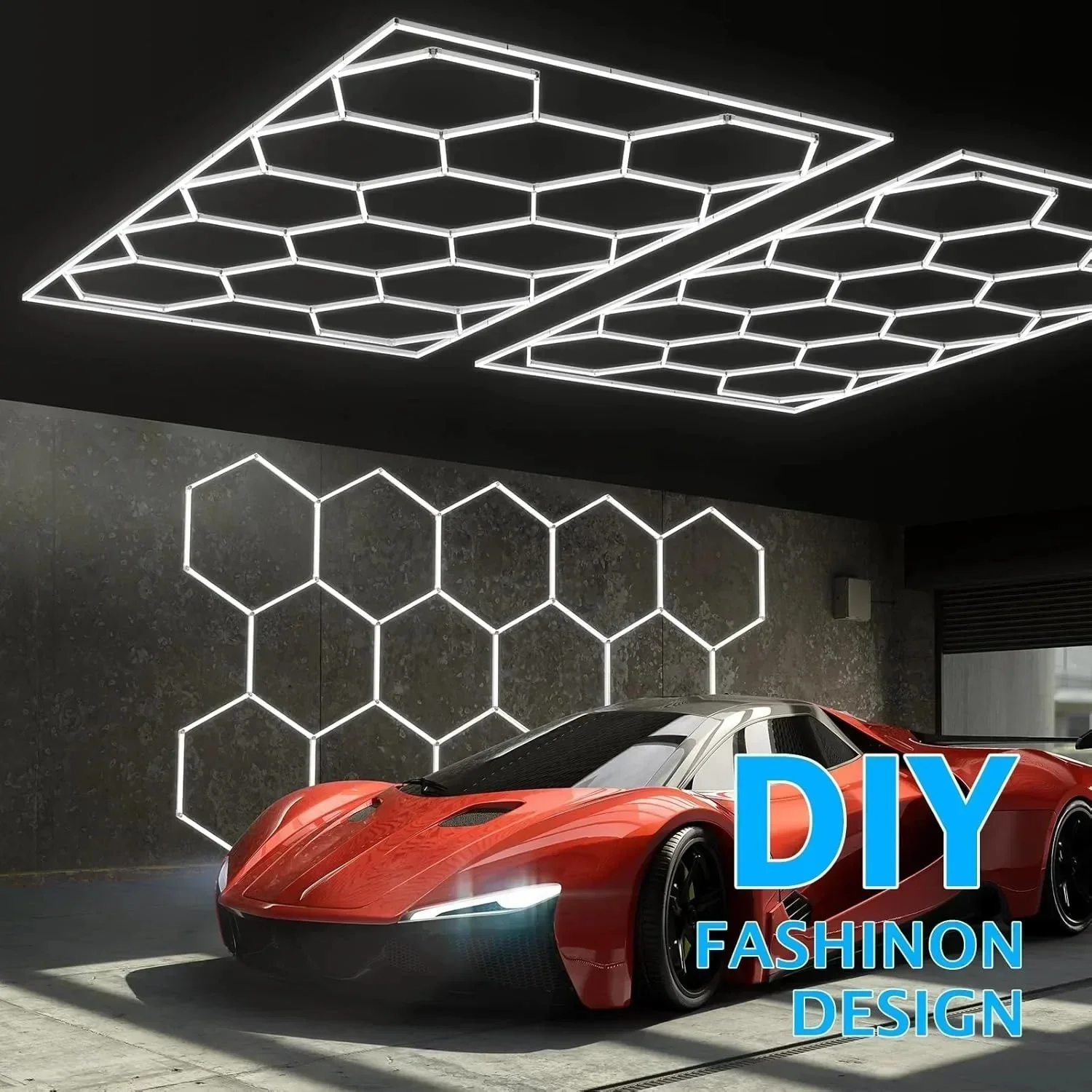 Hexagon LED Waben-Deckenlicht für Garage, Barbershop, Autoau...