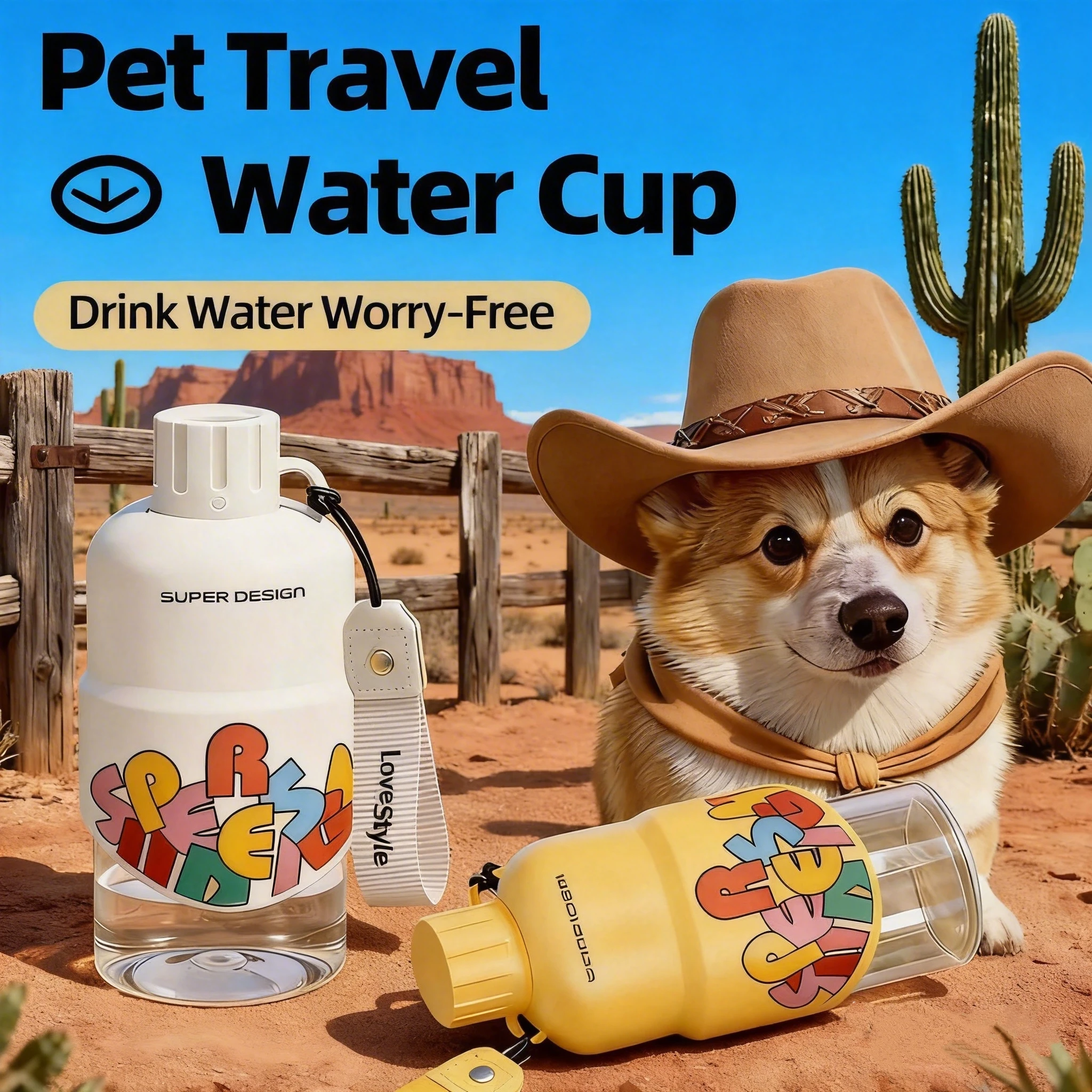 

Portable Dog Water Bottle Dispenser [Leak Proof & Foldable] Dog Travel Water Bottle Bowl Accessories for Puppy Small Medium Larg