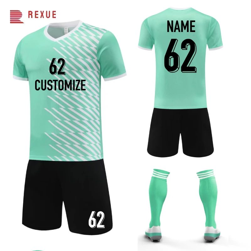 Custom Print Men Soccer Uniforms For Team 25/26 Short Sleeve Kids Boys Football Jersey Set Quick Dry Sports Suit Tracksuits