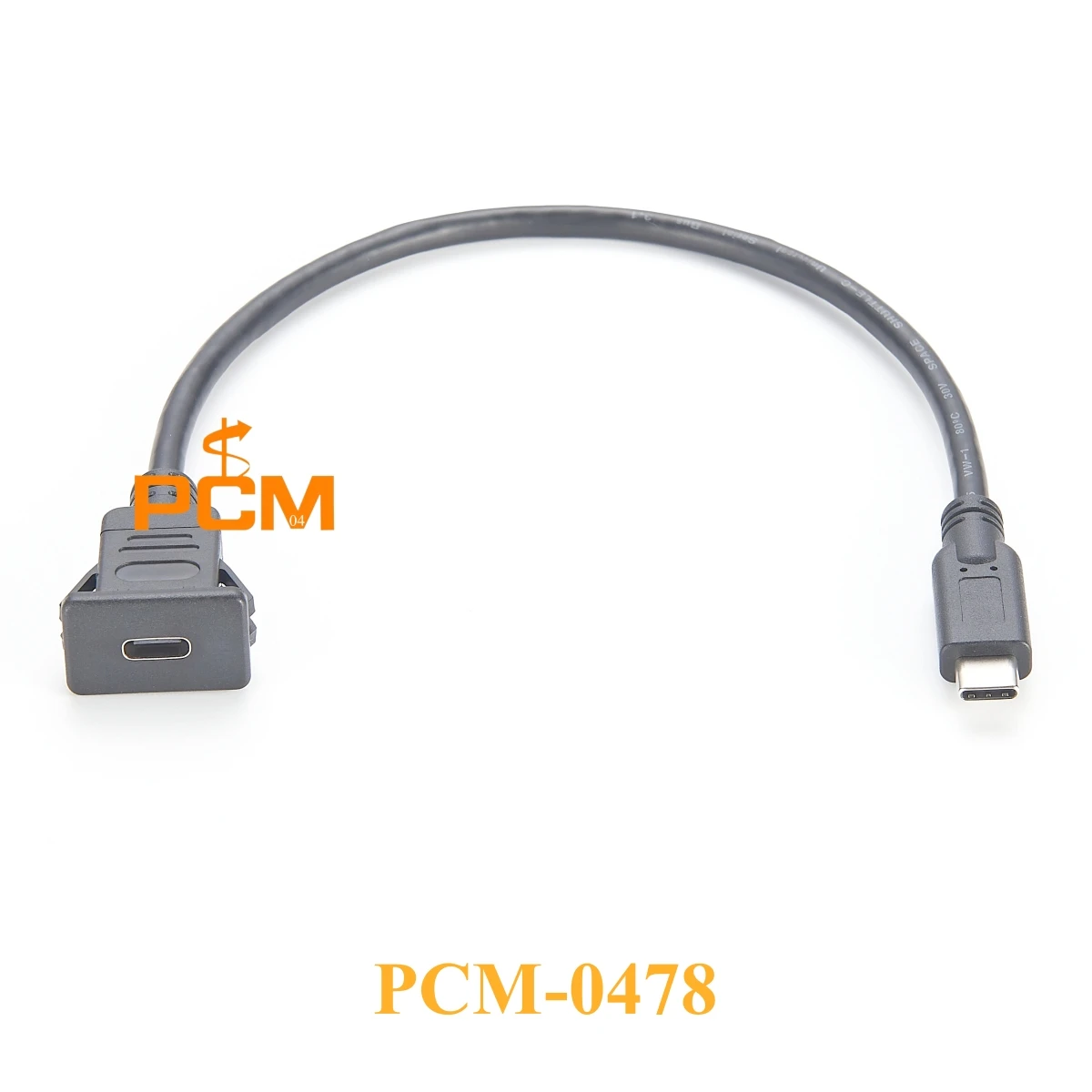 10Gbps USB Type C 3.1 Square Flush Mount Cable USB C Male to Female Snap-In Panel Mount Extension Cable for Car Truck Boat